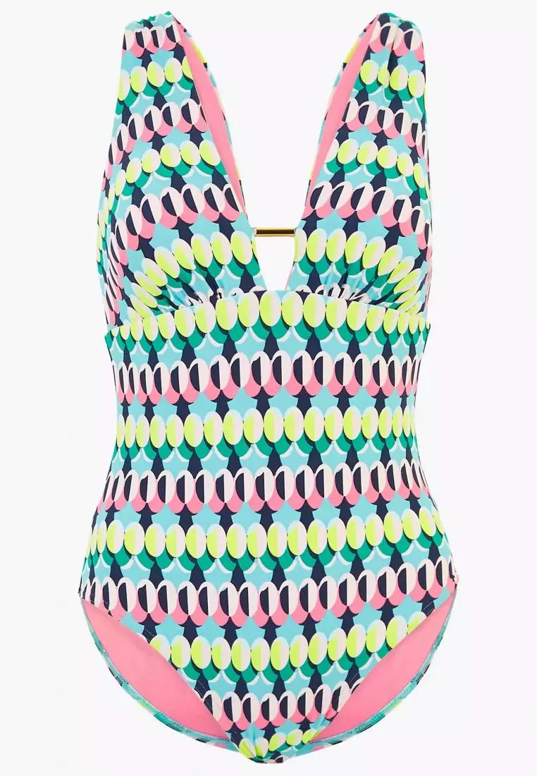 Buy MARKS & SPENCER Tummy Control Printed Plunge Swimsuit 2024 Online