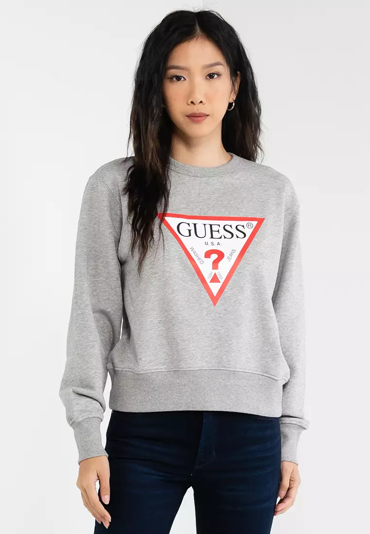 Buy Guess Front Logo Sweatshirt 2023 Online | ZALORA Singapore