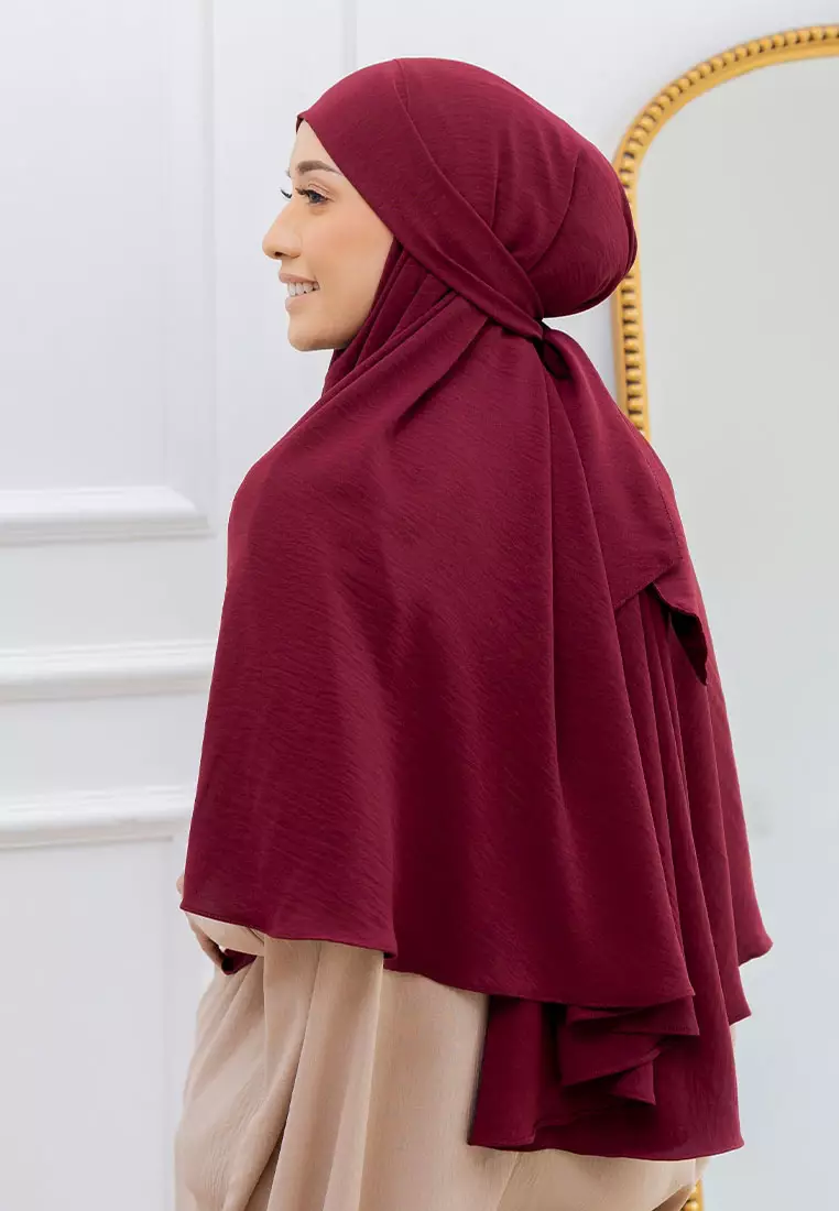 Halima French Khimar Maroon