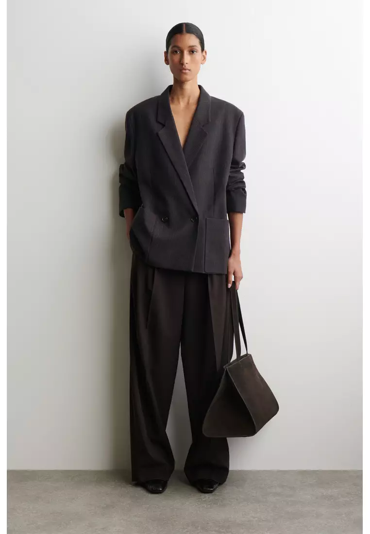 CHECKED DOUBLE-BREASTED BLAZER