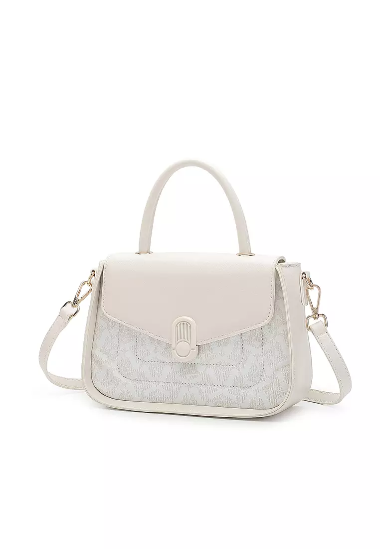 Women's Top Handle Bag / Sling Bag / Crossbody Bag / Shoulder Bag (Tas Tangan Wanita / Tas Selempang Wanita / Tas Bahu Wanita) - Putih
