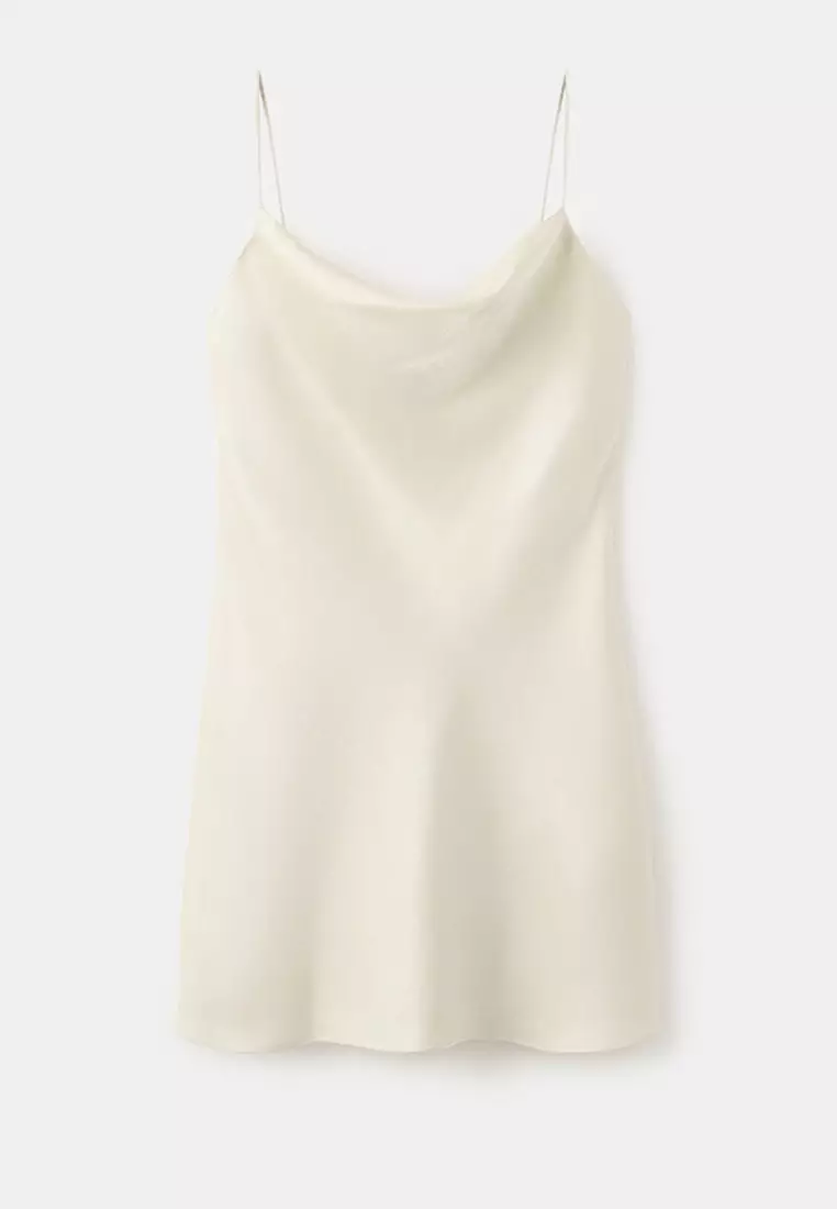 Satin Dress With A Low-Cut Neckline
