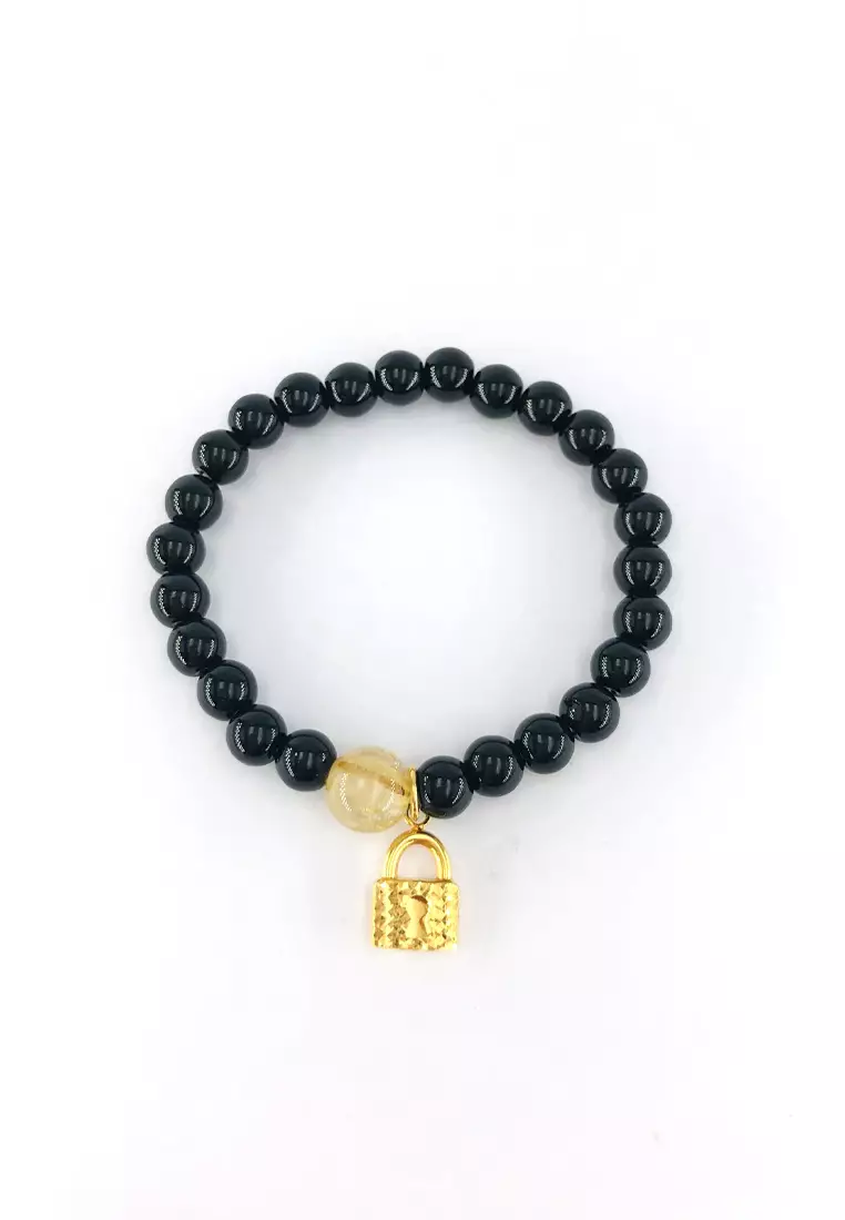 Mens gold hot sale charm bracelet