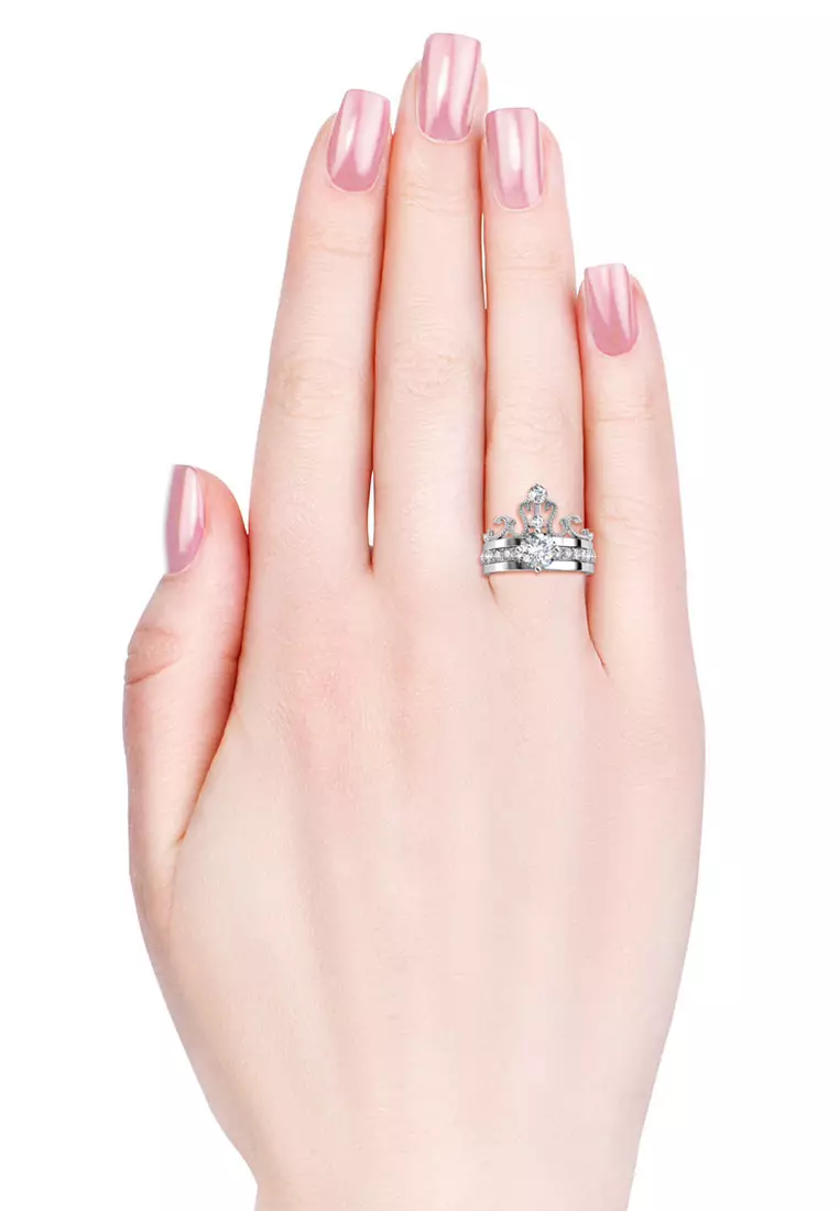 Royalty Ring WG - Cincin Crystal Swarovski by Her Jewellery