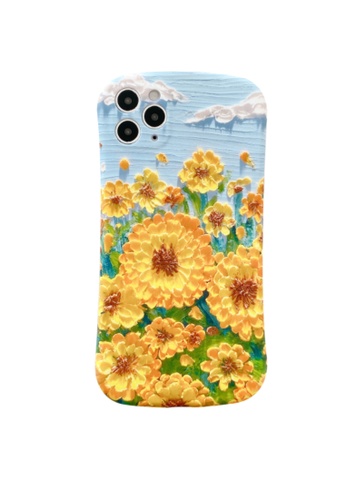 Kings Collection blue Oil painting Chrysanthemum iPhone 12 Case (KCMCL2114) 43EBEAC684302CGS_1