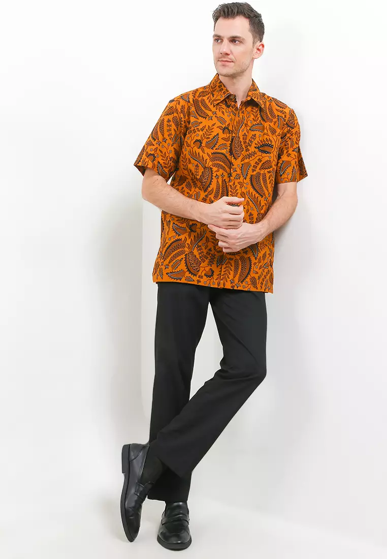 Kemeja Batik Printing Lengan Pendek Motif Pisang Wulan