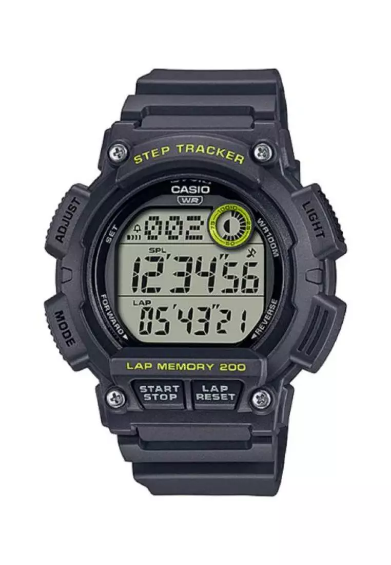 Casio Men s Digital Watch WS 2100H 8AV Grey Resin Band Sports Watch