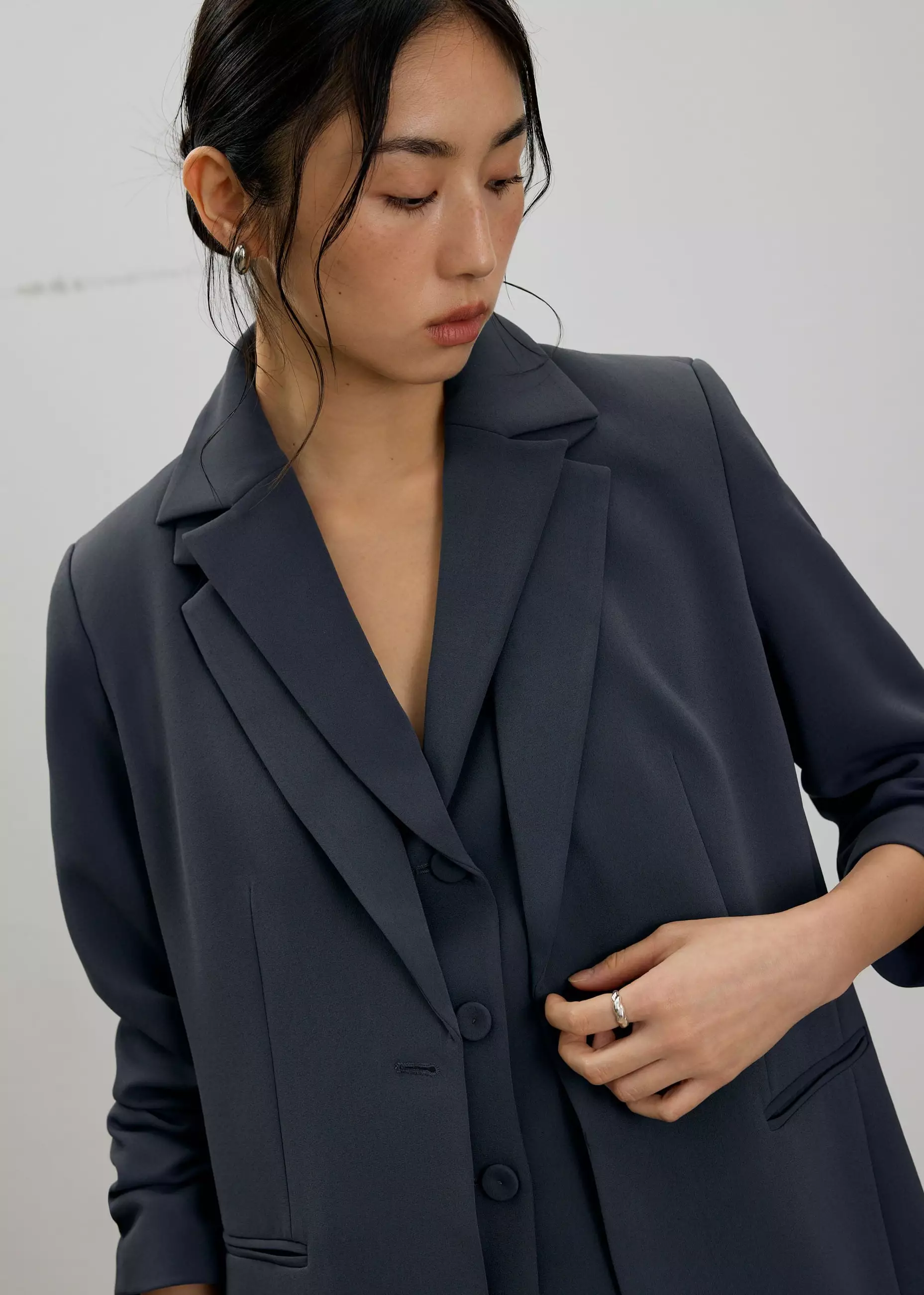 Blazer Wanita - RuchedReady® Aika Classic Shoulder Padded Blazer
