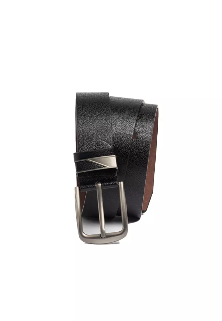 Ikat pinggang kulit belt leather pria HITAM motif AA