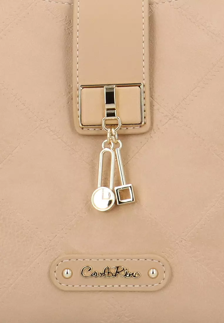 CR Lorena Woven Tote Bag - Dark Beige