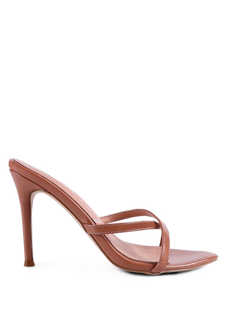 Peach High Heeled Pointed Toe Sandal