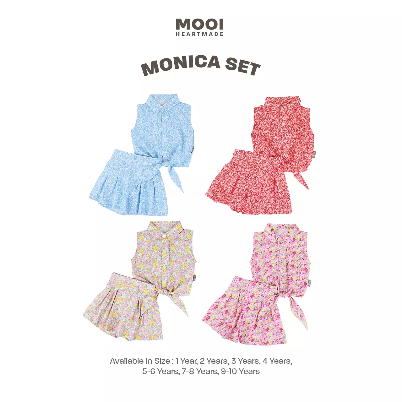 Mooi Setelan Anak Perempuan Monica Set - Pink Fushia