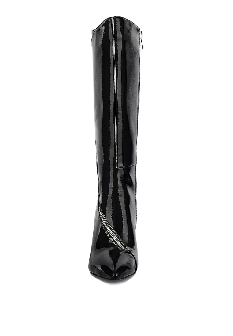 TSAROH Zip Around Calf Boot In Black