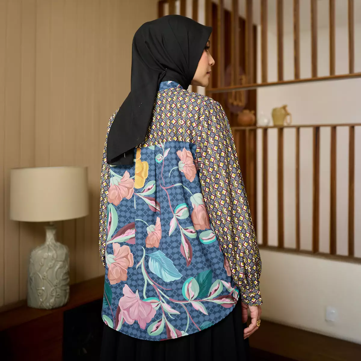 Jual ZM [New Collection] ZM Zaskia Mecca - Mizie Navy Blouse Kemeja ...