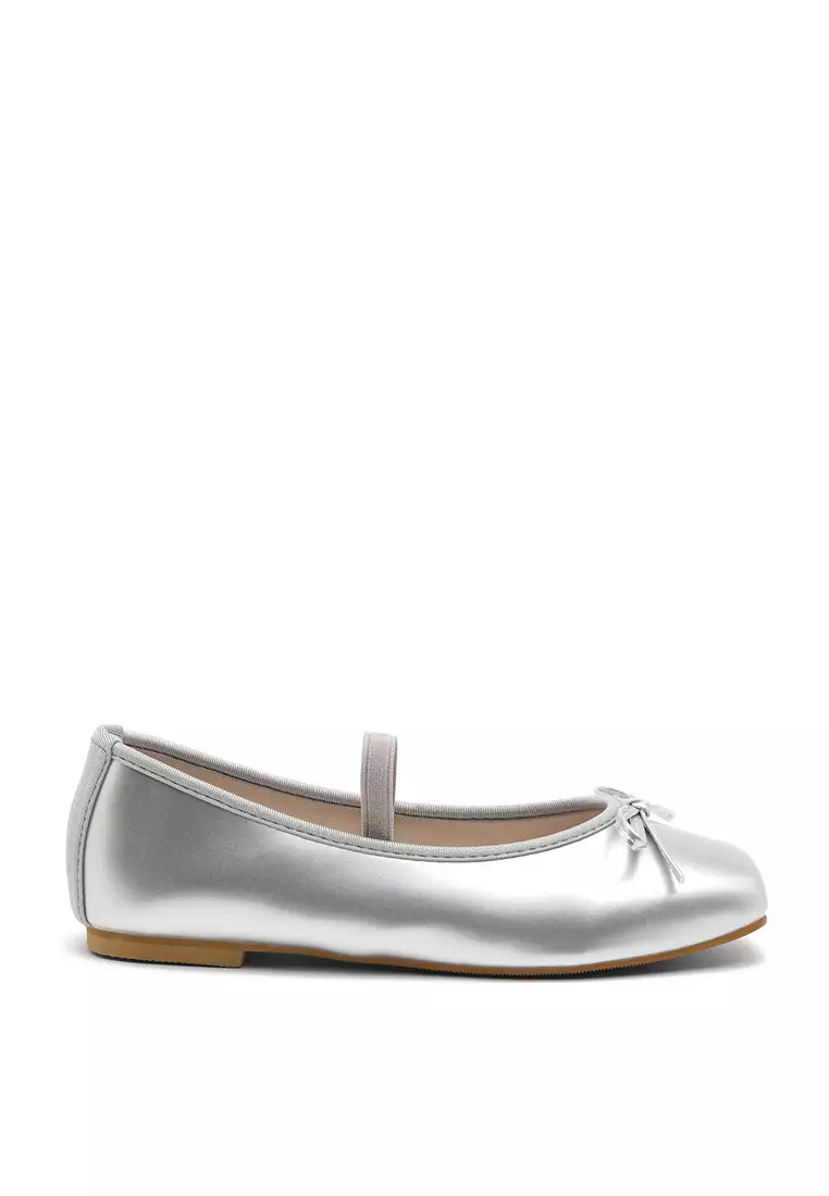 Discount on Sappun  shoes - SKU: Erino Enamel Ribbon Maryjane Flats (1cm) - Silver