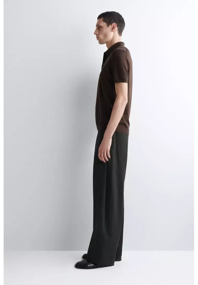 SLIM KNITTED SILK POLO SHIRT