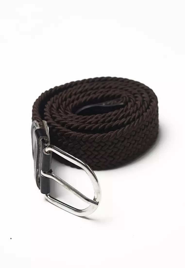 Houseofcuff Ikat Pinggang Rajut Belt Sabuk Pria Unisex Cokelat Tua Small
