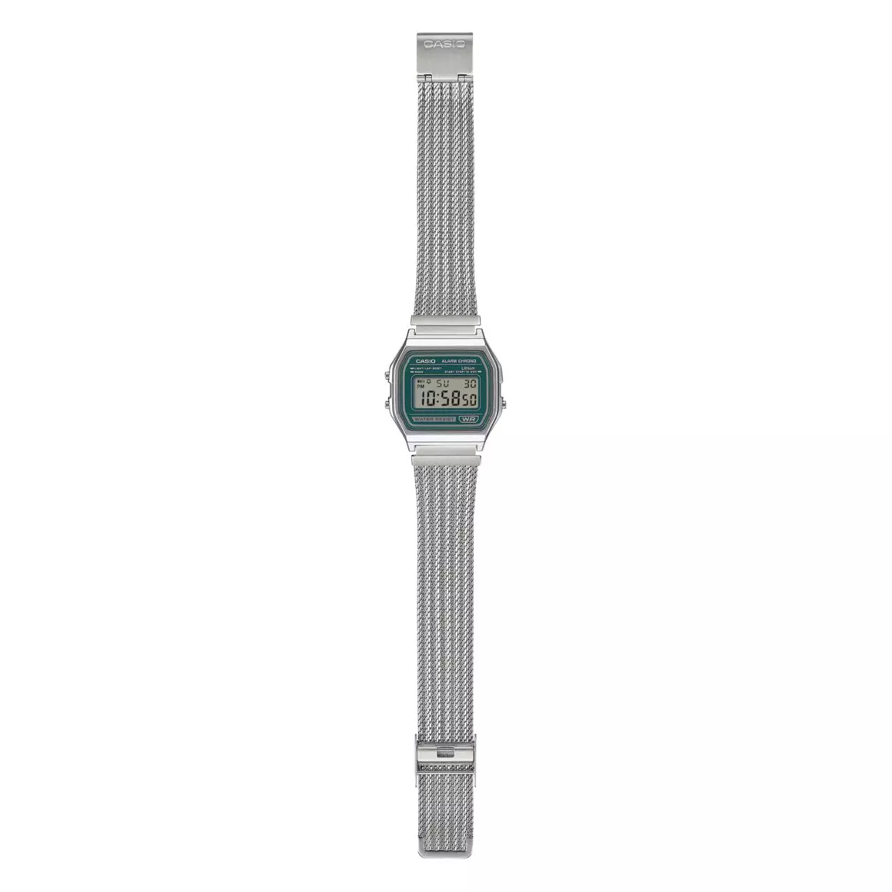 Casio Jam Tangan Pria - Silver Green - Stainless Steel - A158WEM-3DF