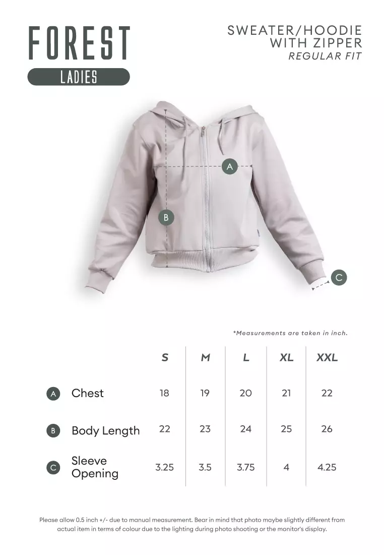 Forest Ladies Stretchable Sweatshirt Cotton Terry Hoodie Women Jacket - 830108-15Beige