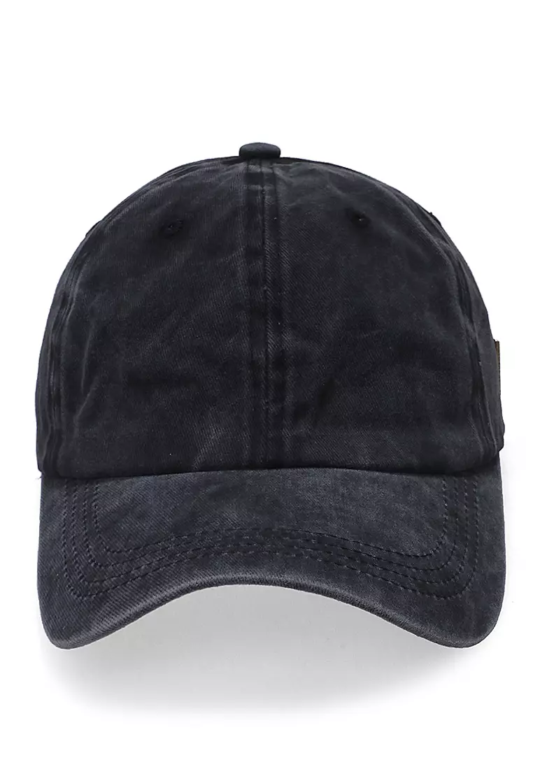 Drsh Topi Baseball Unisex Plain Casual Sport Adjustable Material Cotton ORIGINAL - Black