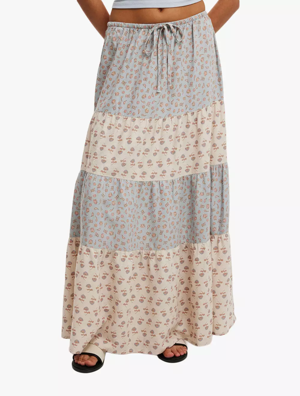 Cotton On - WOVEN SHORTS/SKIRTS - Haven Tiered Maxi Skirt - PATCHWORK PAISLEY