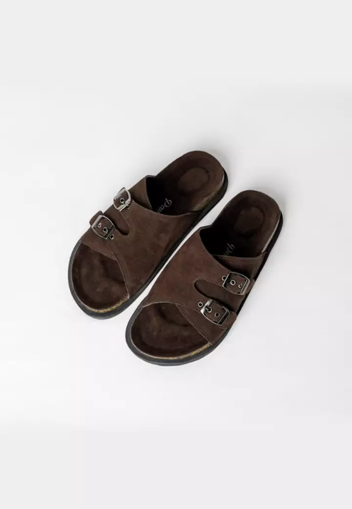 Pamole - Sandal Wanita Kekinian Sendal Cewek Sendal Flat - Aura Series Kopi