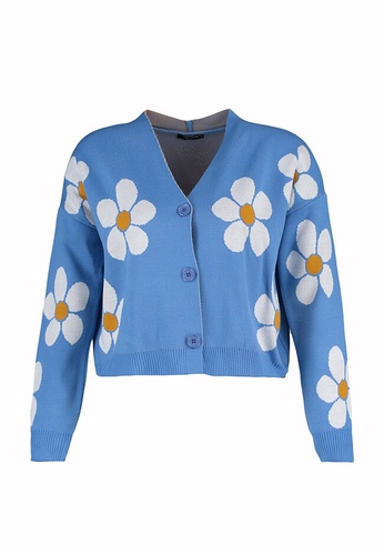 blue daisy sweater