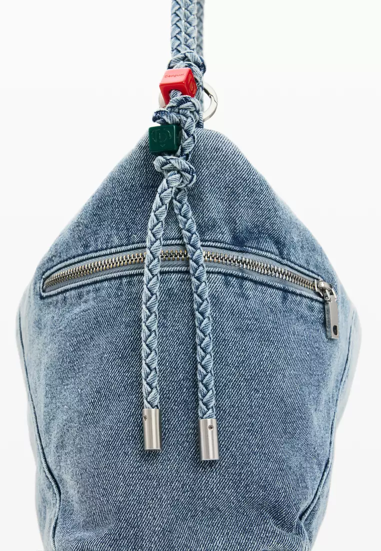 Large denim charms bag