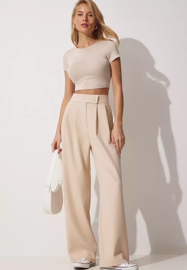 High Waist Pleated Pants