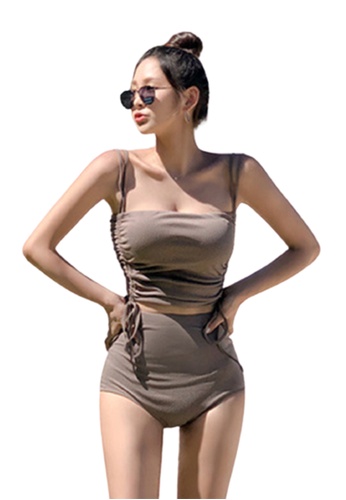 Halo brown 2pcs Bikini Swimsuit B9238US9F40A38GS_1