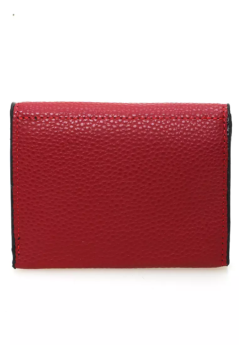 Fecesa Dompet Wanita Mini Wallet Purses Casual Large Storage Material Kulit Leather ORIGINAL - Red