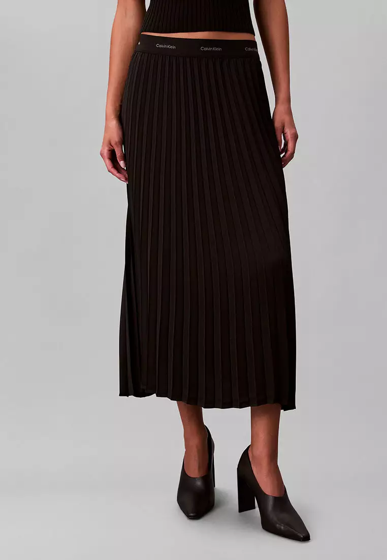 Buy Calvin Klein Pleated Crepe Midi Skirt Calvin Klein Jeans