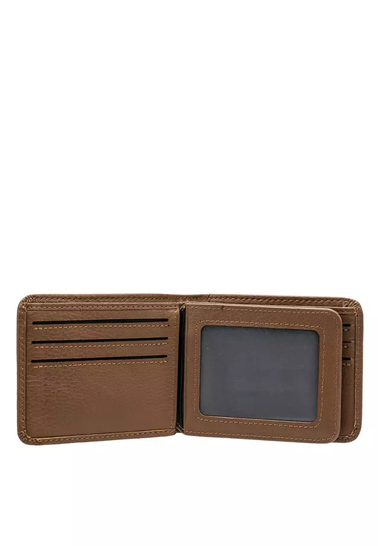 Kulit Genuine Dompet Pendek Pria (Men's RFID Genuine Leather Bi Fold Center Flap Short Wallet)