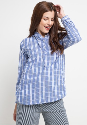 Lois Jeans blue and multi Checked Blouse CBA75AA7FC6C78GS_1