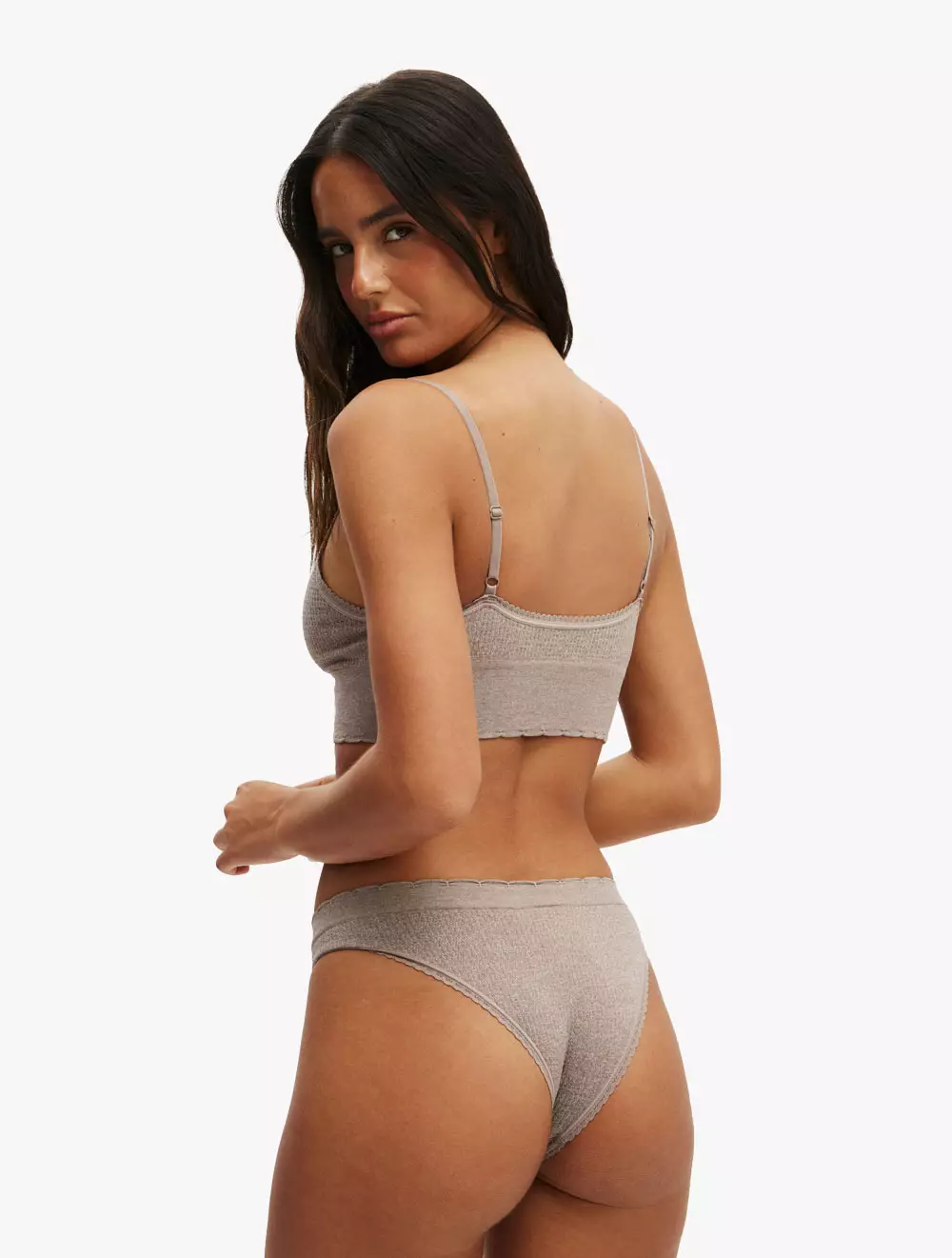 COTTON ON BODY - UNDERWEAR & PAKAIAN TIDUR - SEAMLESS LONGLINE LACE TRIM BRALETTE
