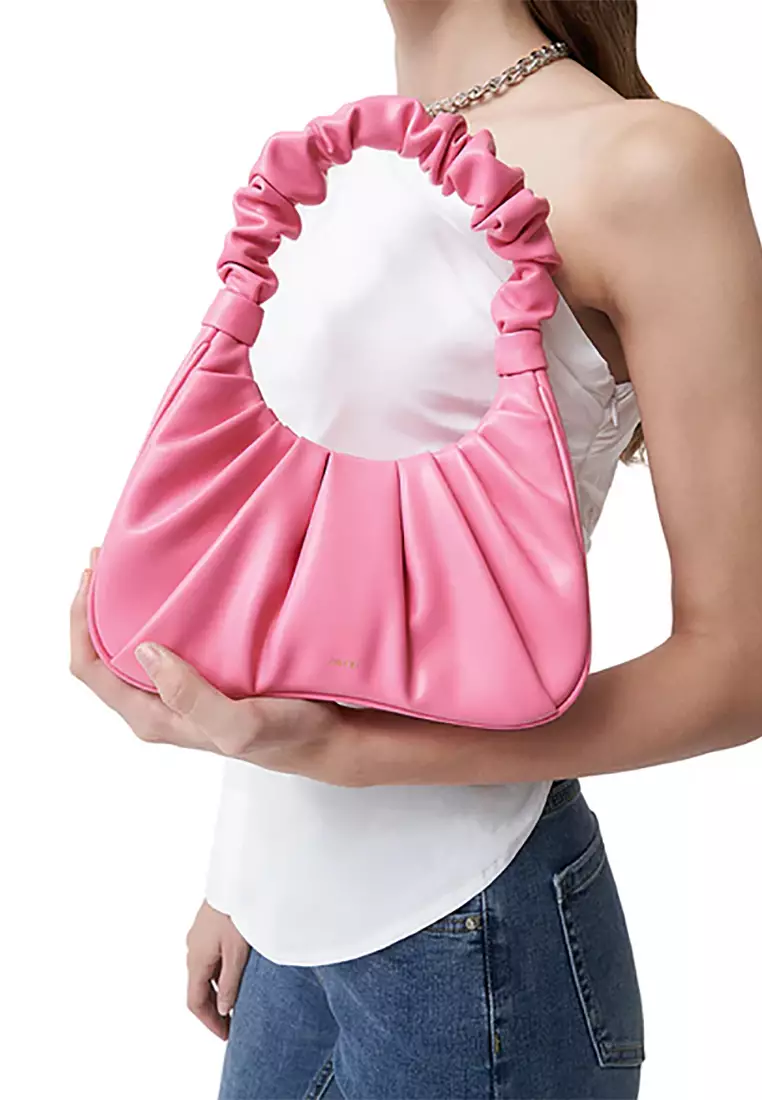 Gabbi Ruched Hobo Handbag - Pink