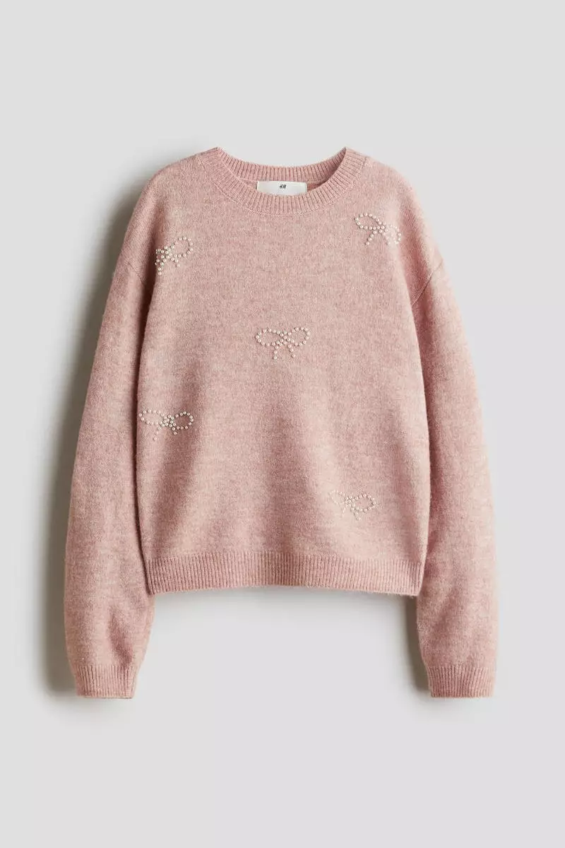 Loose-fit motif-detail jumper
