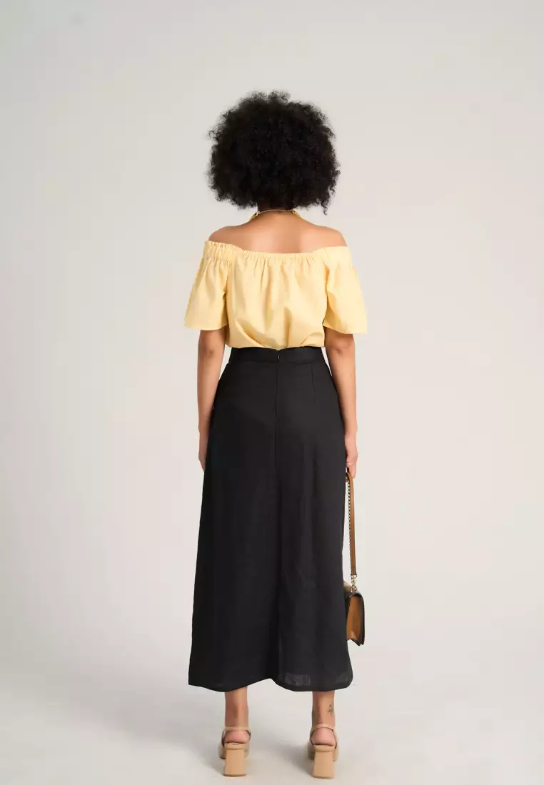 Lemony Off-Shoulder Top