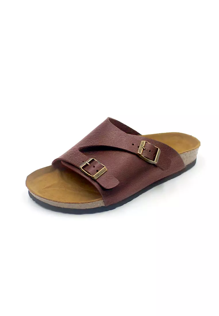 Buy SoleSimple Jersey Red Leather Sandals Flip Flops 2024