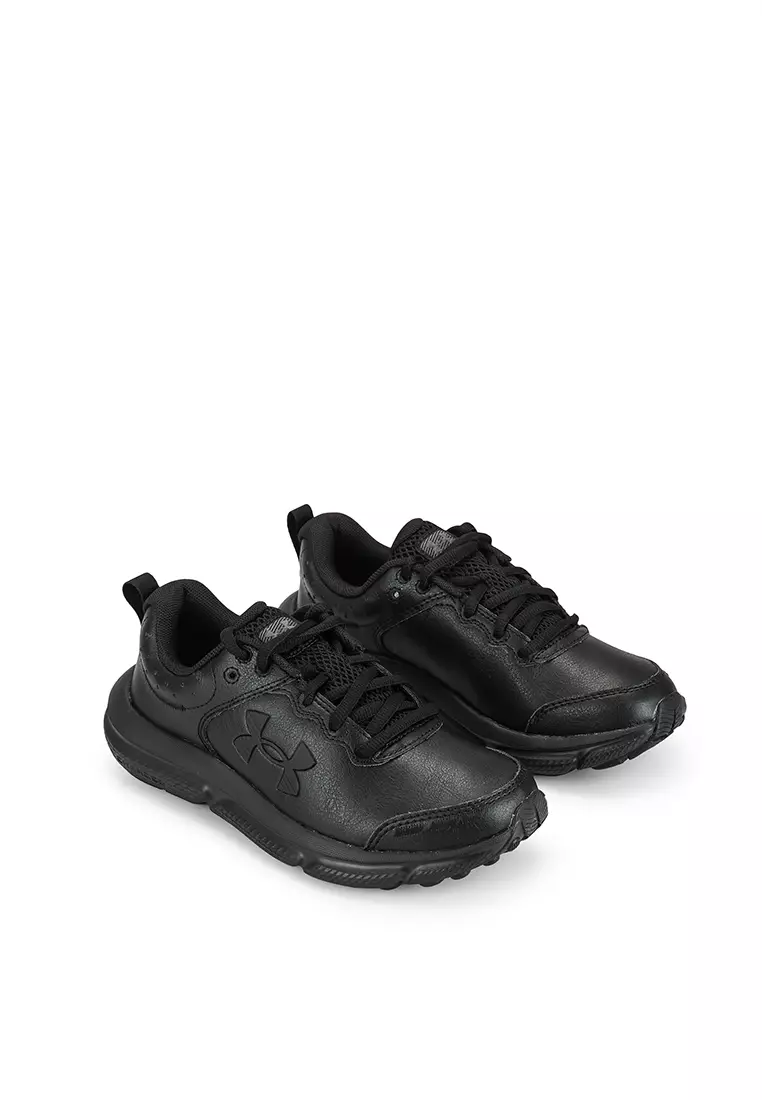 under armour black leather shoes