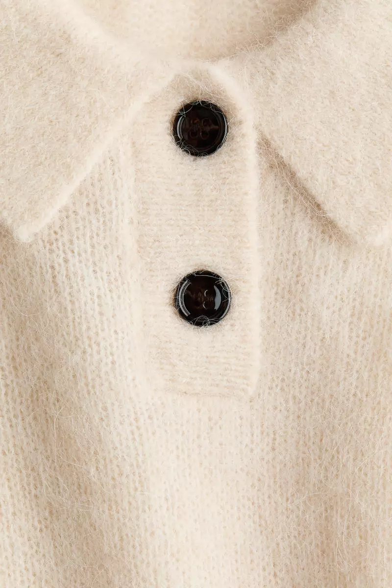 Alpaca-blend polo shirt