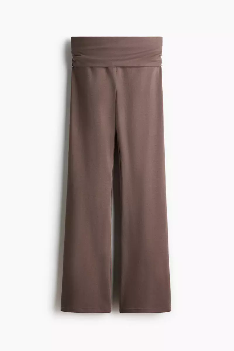 Foldover-waist cotton trousers