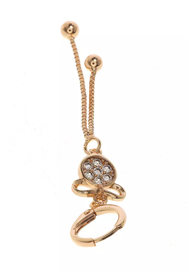 Anting Gantung Perhiasan Wanita Lapis Emas Design Casual Batu - Emas