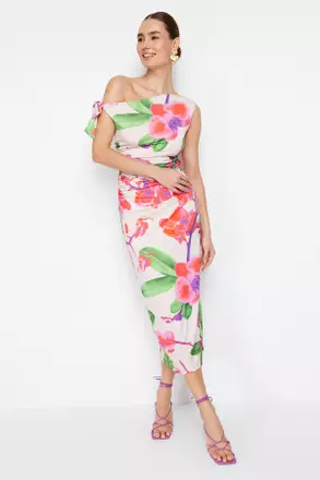 knee length dresses for ladies For Her Women Dress 82167C-Red – Church suits for less main image 1