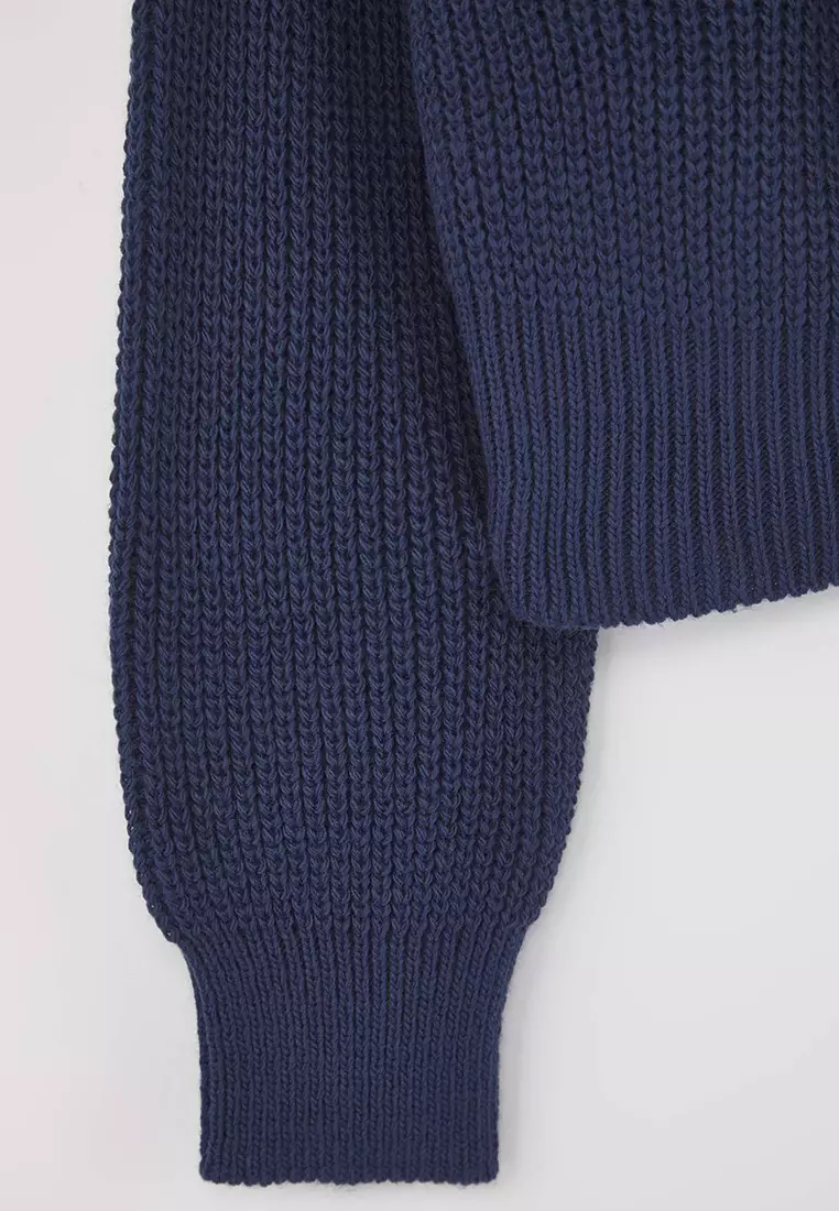 Bomber Collar Knitwear Cardigan