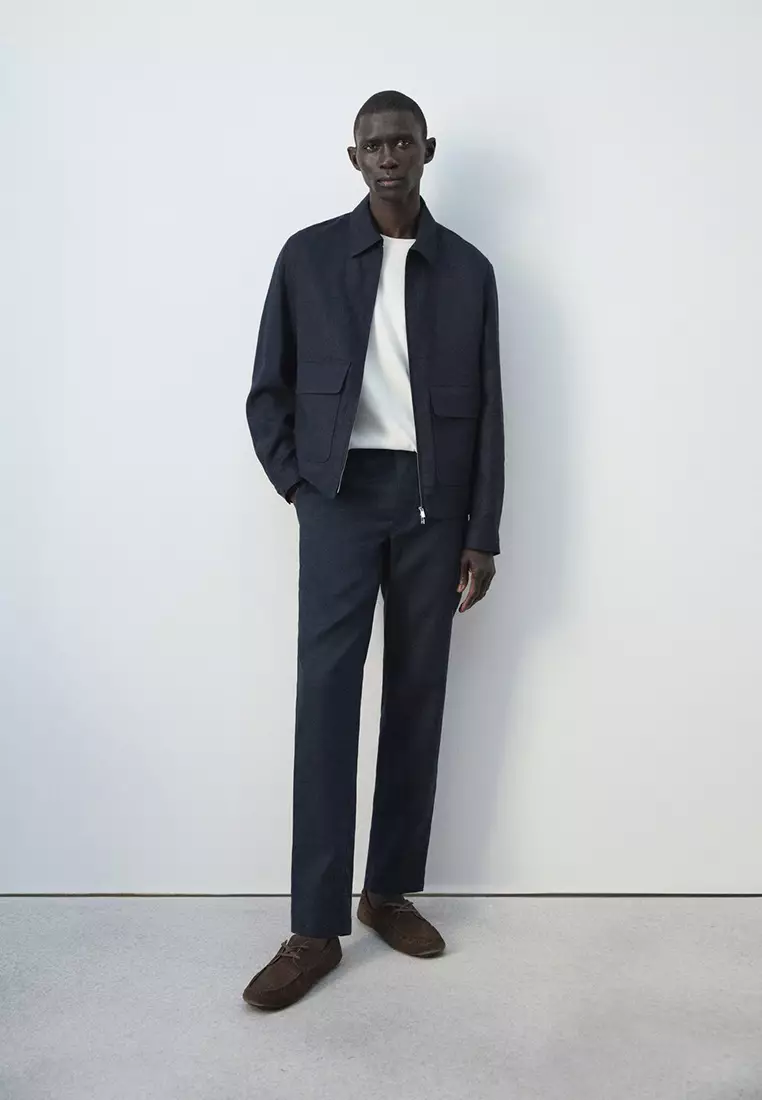 Slim-Fit 100% Linen Trousers