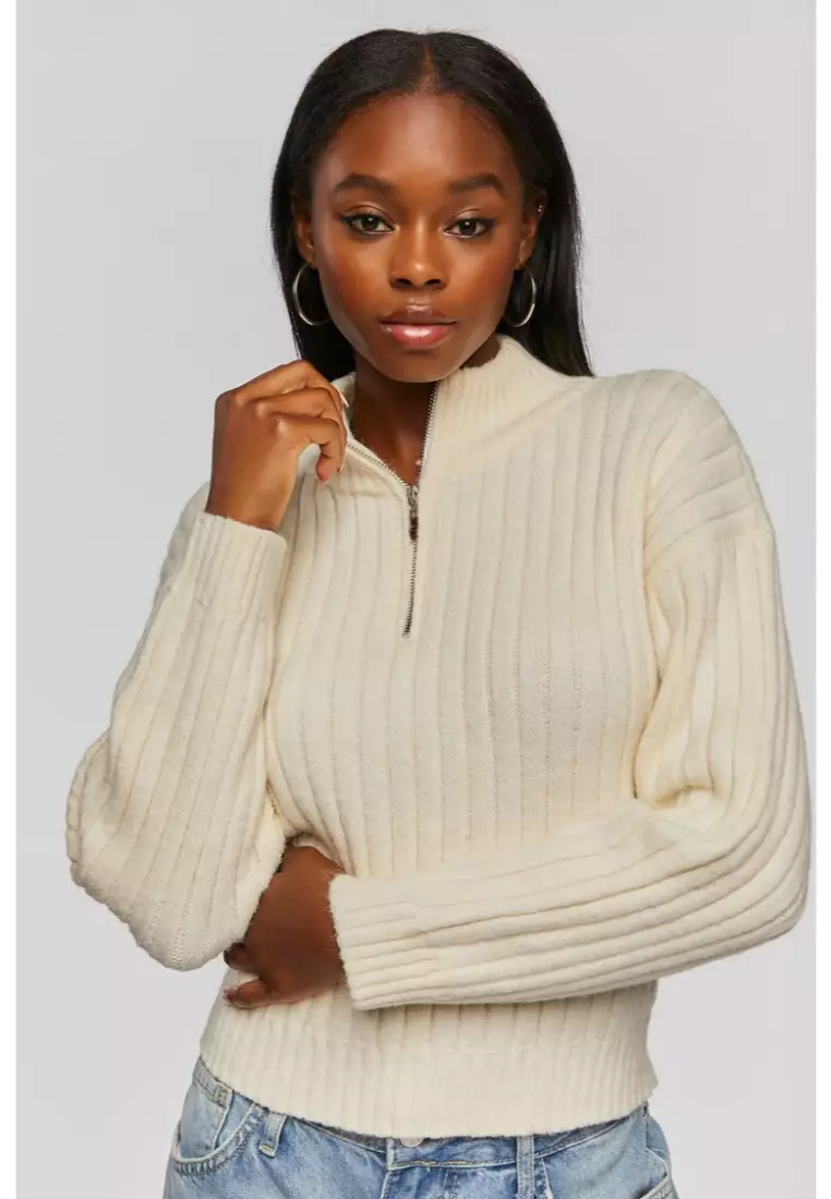 Buy FOREVER 21 Ribbed Half-Zip Sweater 2023 Online | ZALORA Philippines