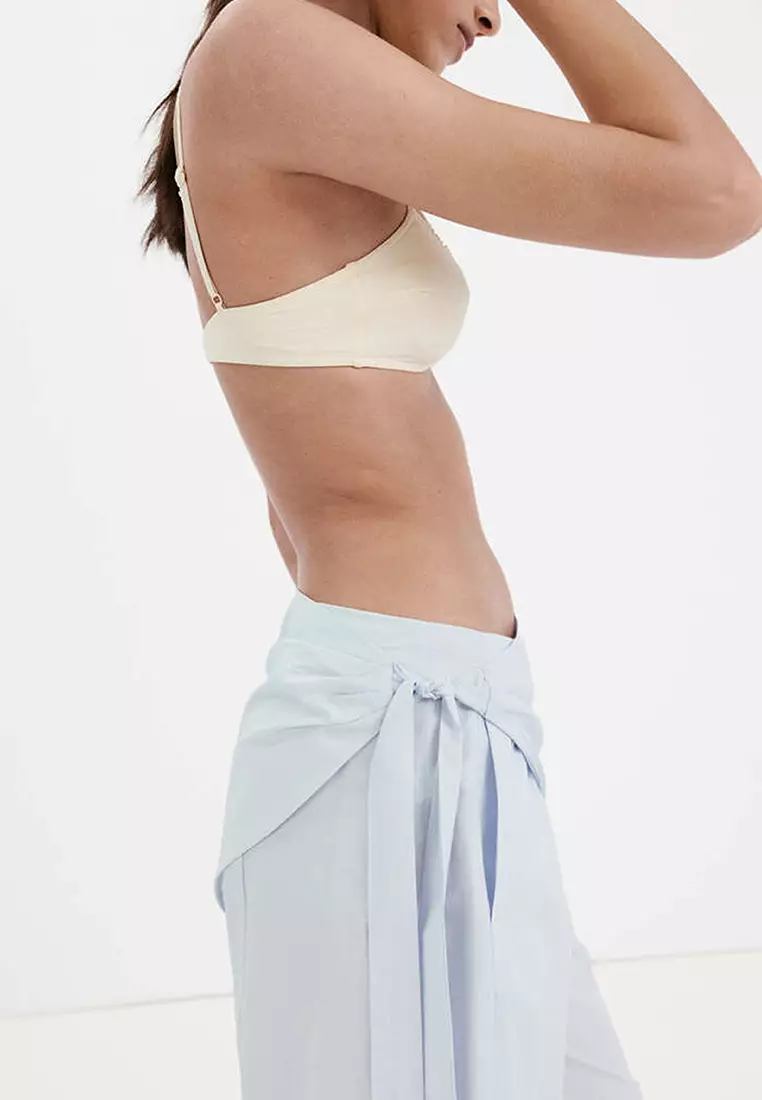 Straight-Leg Trousers With Detachable Scarf