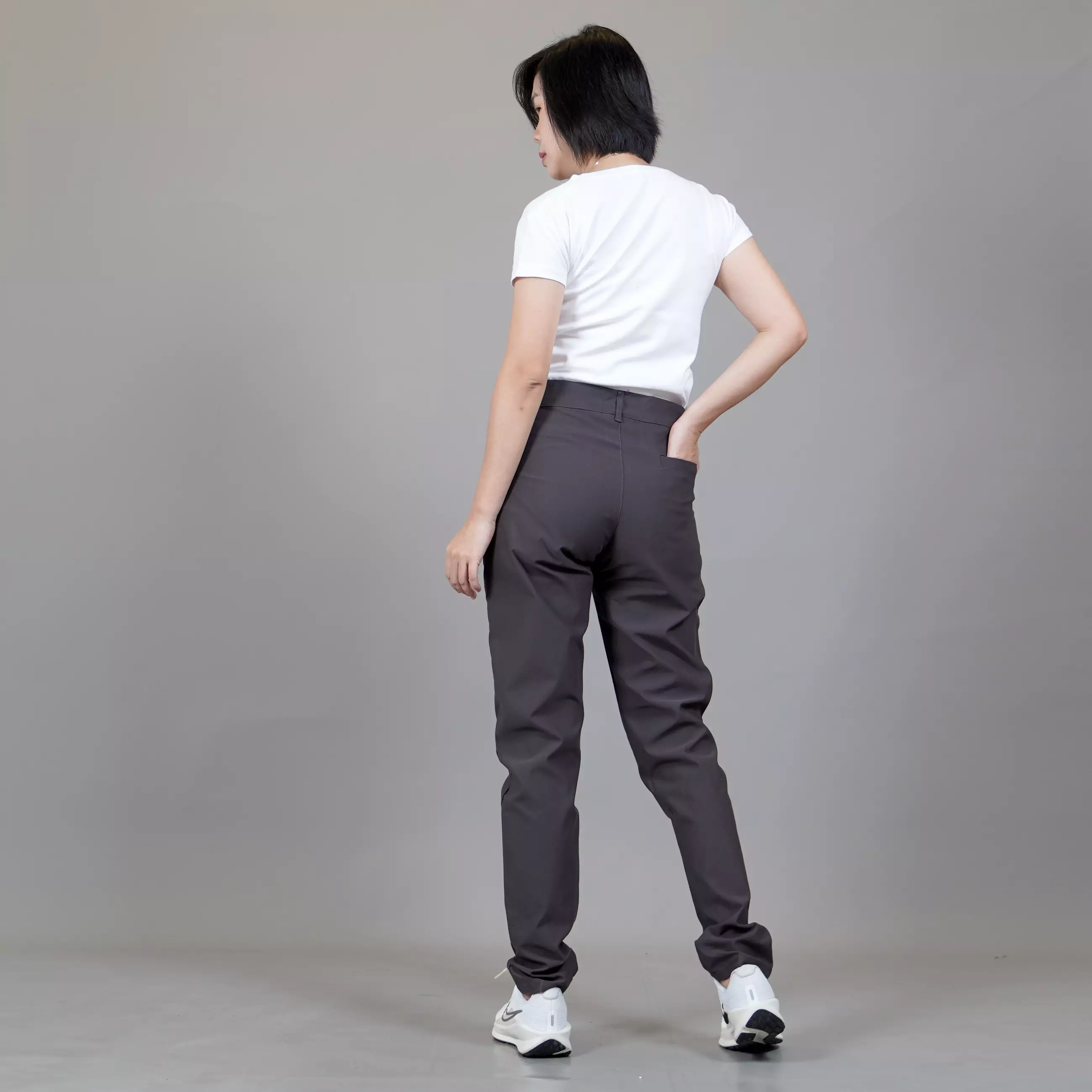  JEFIN Celana Panjang Wanita Women's Casual Long Pants Chinos Celana Chino  - ABU TUA