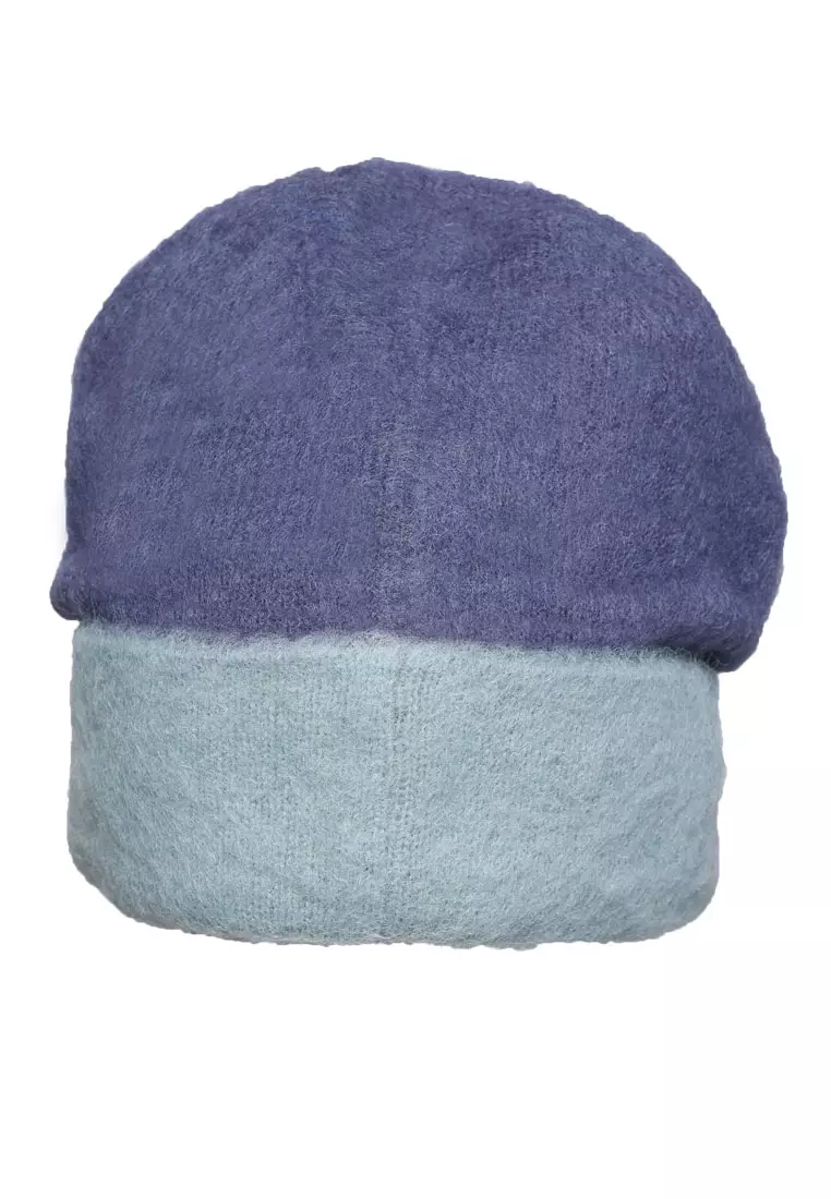 Beanie Dua Warna Biru Tua